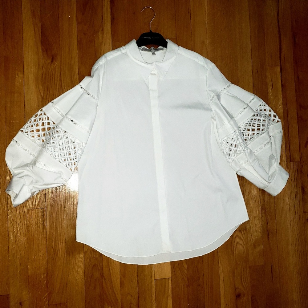 White Detailed Button Down Shirt